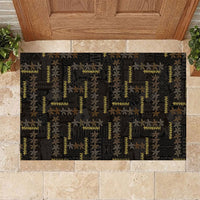 Hawaii Brown Plumeria Lei Black Rubber Doormat Frangipani Floral Heritage Art