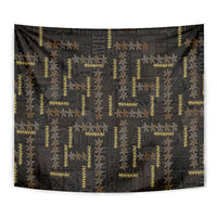 Hawaii Brown Plumeria Lei Black Tapestry Frangipani Floral Heritage Art