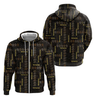 Hawaii Brown Plumeria Lei Black Zip Hoodie Frangipani Floral Heritage Art