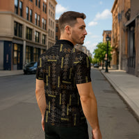 Hawaii Brown Plumeria Lei Black Zipper Polo Shirt Frangipani Floral Heritage Art LT01 - Polynesian Pride