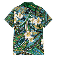 Polynesian Hibiscus Tropical Green Floral Family Matching Summer Maxi Dress and Hawaiian Shirt Tribal Pattern LT01 - Polynesian Pride