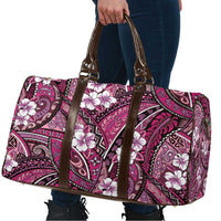 Polynesian Hibiscus Tropical Pink Floral Travel Bag Tribal Pattern - Polynesian Pride