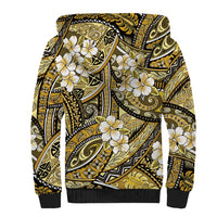 Polynesian Hibiscus Tropical Yellow Floral Sherpa Hoodie Tribal Pattern LT01 - Polynesian Pride