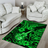 Hawaii Ukulele Area Rug Polynesian Pattern Green Version LT01 - Polynesian Pride
