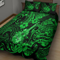 Hawaii Ukulele Quilt Bed Set Polynesian Pattern Green Version LT01 - Polynesian Pride