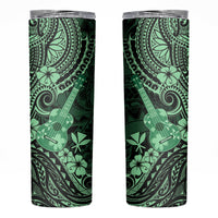 Hawaii Ukulele Skinny Tumbler Polynesian Pattern Green Version