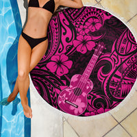 Hawaii Ukulele Beach Blanket Polynesian Pattern Pink Version LT01 - Wonder Print Shop