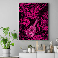 Hawaii Ukulele Canvas Wall Art Polynesian Pattern Pink Version LT01 Pink - Polynesian Pride