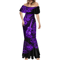 Hawaii Ukulele Mermaid Dress Polynesian Pattern Purple Version LT01 - Polynesian Pride