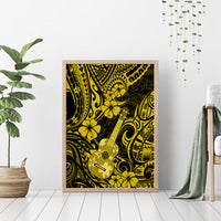 Hawaii Ukulele Canvas Wall Art Polynesian Pattern Yellow Version LT01 - Polynesian Pride