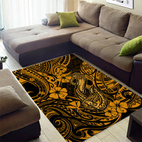 Hawaii Fish Hook Area Rug Polynesian Pattern Gold Version LT01 - Polynesian Pride