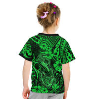 Hawaii Fish Hook Kid T Shirt Polynesian Pattern Green Version LT01 - Polynesian Pride