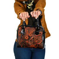 Hawaii Fish Hook Shoulder Handbag Polynesian Pattern Orange Version LT01