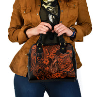 Hawaii Fish Hook Shoulder Handbag Polynesian Pattern Orange Version LT01