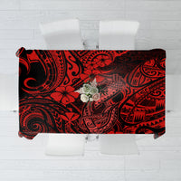 Hawaii Fish Hook Tablecloth Hibiscus Hawaii Tribal Tattoo Red Version LT01 Red - Polynesian Pride