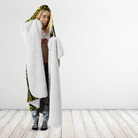 Hawaii Fish Hook Hooded Blanket Hibiscus Hawaii Tribal Tattoo Yellow Version LT01 - Polynesian Pride