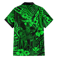 Hawaii King Kamehameha Family Matching Summer Maxi Dress and Hawaiian Shirt Polynesian Pattern Green Version LT01 - Polynesian Pride