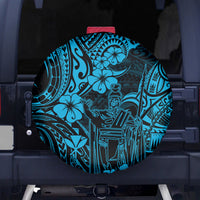 Hawaii King Kamehameha Spare Tire Cover Polynesian Pattern Sky Blue Version LT01 - Polynesian Pride