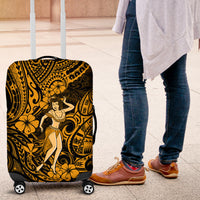 Hawaii Hula Girl Luggage Cover Polynesian Pattern Gold Version LT01 Gold - Polynesian Pride