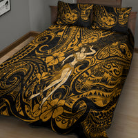 Hawaii Hula Girl Quilt Bed Set Polynesian Pattern Gold Version LT01 - Polynesian Pride