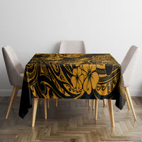 Hawaii Pineapple Tablecloth Paradise Flowers Pacific With Gold Polynesian Tribal LT01 - Polynesian Pride