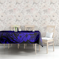 Hawaii Pineapple Tablecloth Paradise Flowers Pacific With Navy Blue Polynesian Tribal LT01 - Polynesian Pride