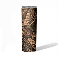 Hawaii Shaka Sign Skinny Tumbler With Polynesian Hibiscus Gold Unique LT01 - Polynesian Pride