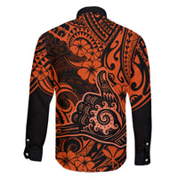 Hawaii Shaka Sign Family Matching Mermaid Dress and Hawaiian Shirt With Polynesian Hibiscus Orange Unique LT01 - Polynesian Pride