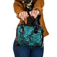 Hawaii Shaka Sign Shoulder Handbag Polynesian Pattern Turquoise Version LT01 One Size Turquoise - Polynesian Pride