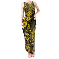 Hawaii Shaka Sign Tank Maxi Dress Polynesian Pattern Yellow Version LT01 Women Yellow - Polynesian Pride