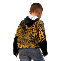 Hawaii Shark Kid Hoodie Polynesian Pattern Gold Version LT01 - Polynesian Pride