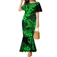 Hawaii Shark Mermaid Dress Polynesian Pattern Green Version LT01 Women Green - Polynesian Pride