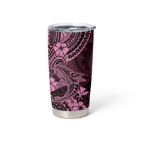 Hawaii Shark Tumbler Cup Polynesian Pattern Pink Version