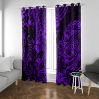 Hawaii Shark Window Curtain Polynesian Pattern Purple Version LT01 - Polynesian Pride