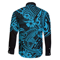 Hawaii Shark Family Matching Tank Maxi Dress and Hawaiian Shirt Polynesian Pattern Sky Blue Version LT01 - Polynesian Pride