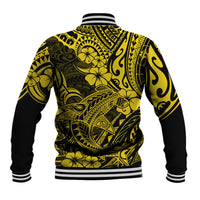 Hawaii Shark Baseball Jacket Polynesian Pattern Yellow Version LT01 - Polynesian Pride