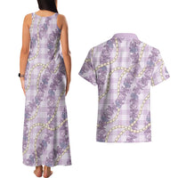 Pua Kalaunu Lei Couples Matching Tank Maxi Dress and Hawaiian Shirt Palaka Pattern