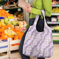 Pua Kalaunu Lei Grocery Bag Palaka Pattern