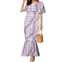 Pua Kalaunu Lei Mermaid Dress Palaka Pattern