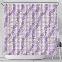 Pua Kalaunu Lei Shower Curtain Palaka Pattern