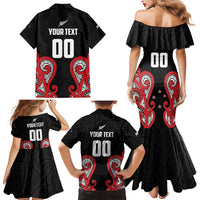 Custom Rugby New Zealand Family Matching Mermaid Dress and Hawaiian Shirt Baby Black Go Champions LT01 - Polynesian Pride