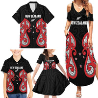 Custom Rugby New Zealand Family Matching Summer Maxi Dress and Hawaiian Shirt Baby Black Go Champions LT01 - Polynesian Pride