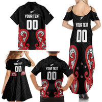 Custom Rugby New Zealand Family Matching Summer Maxi Dress and Hawaiian Shirt Baby Black Go Champions LT01 - Polynesian Pride