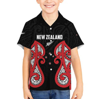 Custom Rugby New Zealand Family Matching Tank Maxi Dress and Hawaiian Shirt Baby Black Go Champions LT01 Son's Shirt Black - Polynesian Pride