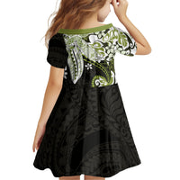 Monstera Plumeria Flowers Olive Green Family Matching Mermaid Dress and Hawaiian Shirt Polynesian Pattern LT01 - Polynesian Pride