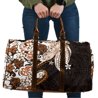 Monstera Plumeria Flowers Orange Travel Bag Polynesian Pattern