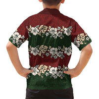 Hawaiian Hibiscus Christmas Color Family Matching Short Sleeve Bodycon Dress and Hawaiian Shirt Unique LT01 - Polynesian Pride