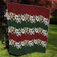 Hawaiian Hibiscus Christmas Color Quilt Unique