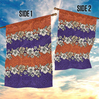 Hawaiian Hibiscus Garden Flag Orange and Purple Unique