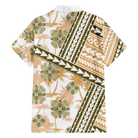 Hawaii Quilt Family Matching Off Shoulder Maxi Dress and Hawaiian Shirt Kakau Polynesian Pattern Gold Version LT01 - Polynesian Pride